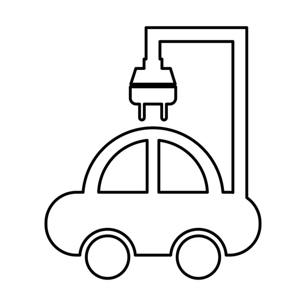 Coche con enchufe de energía — Vector de stock