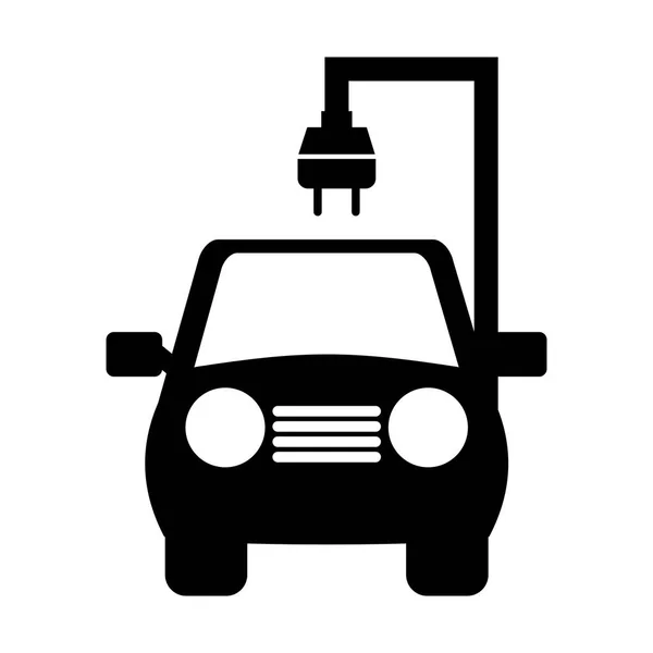 Coche con enchufe de energía — Vector de stock