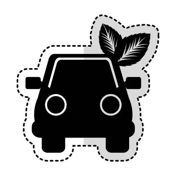 Car with leafs icon — Stock Vector