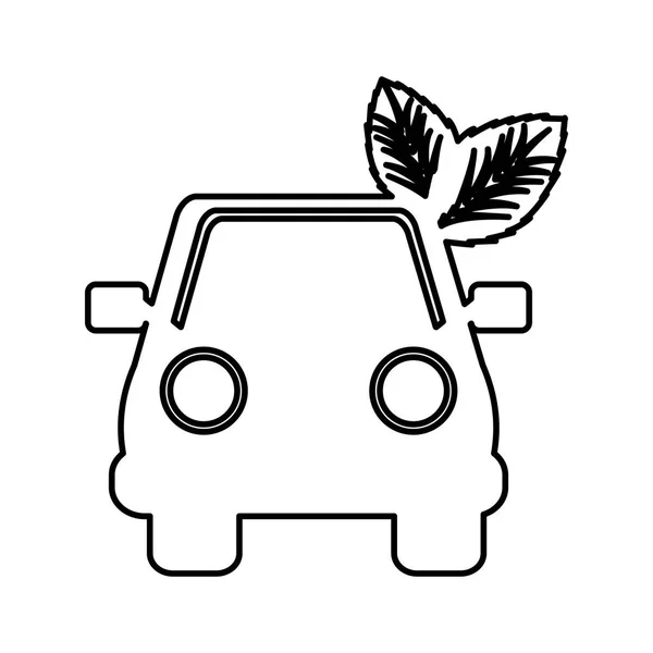 Car with leafs icon — Stock Vector