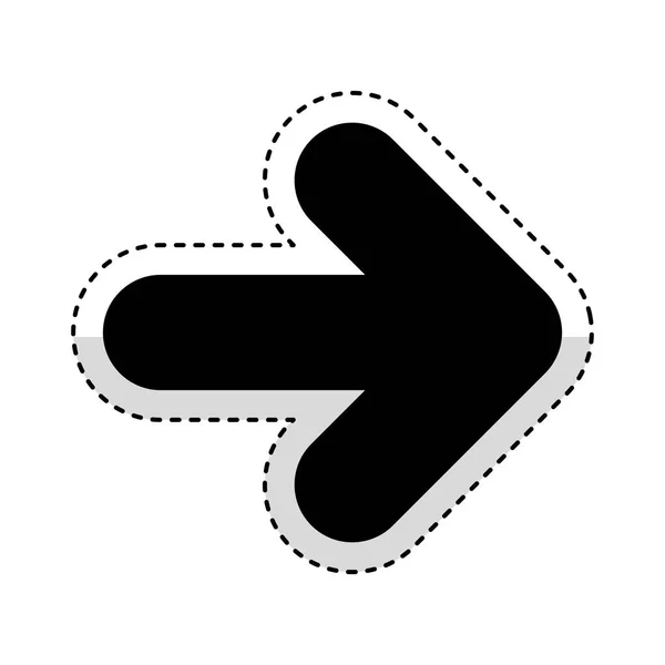 Freccia destra icona isolata — Vettoriale Stock