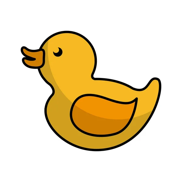 Cute duck toy icon — Stock Vector
