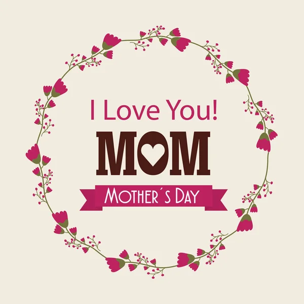 I aşk sen anne kartı — Stok Vektör
