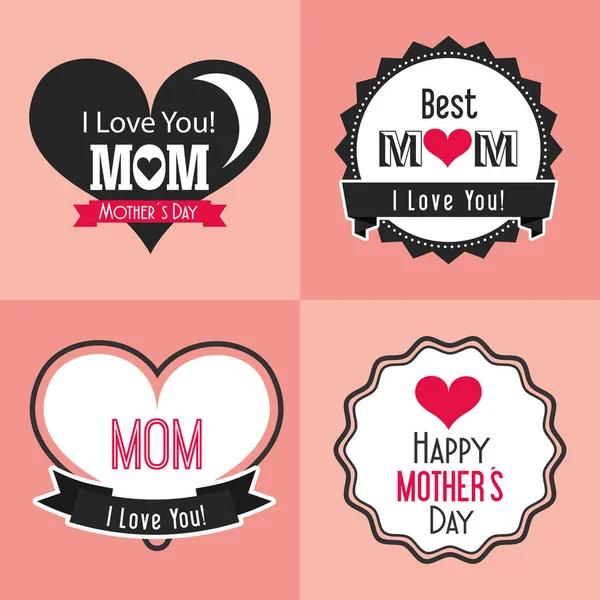 Happy Mothers Day scheda di celebrazione — Vettoriale Stock