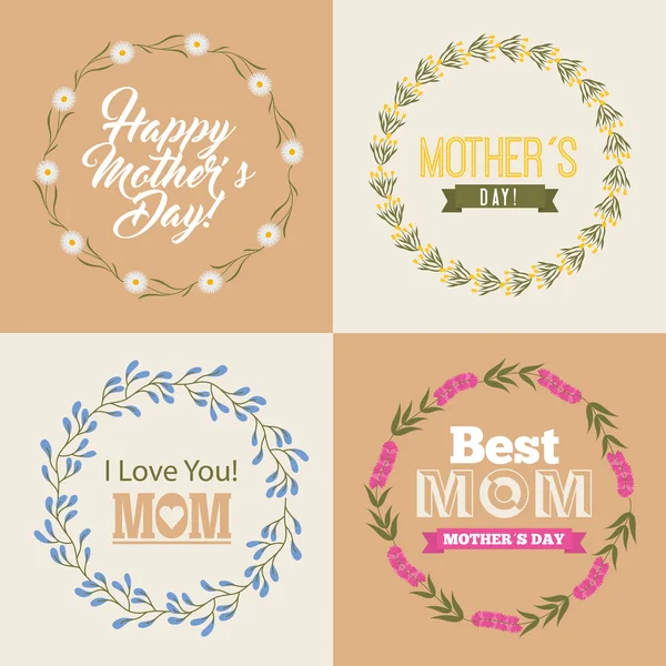 Поздравительная открытка на День матери — стоковый вектор