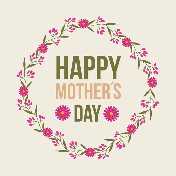 Ευτυχισμένη ημέρα της μητέρας εορτασμός κάρτα — Διανυσματικό Αρχείο