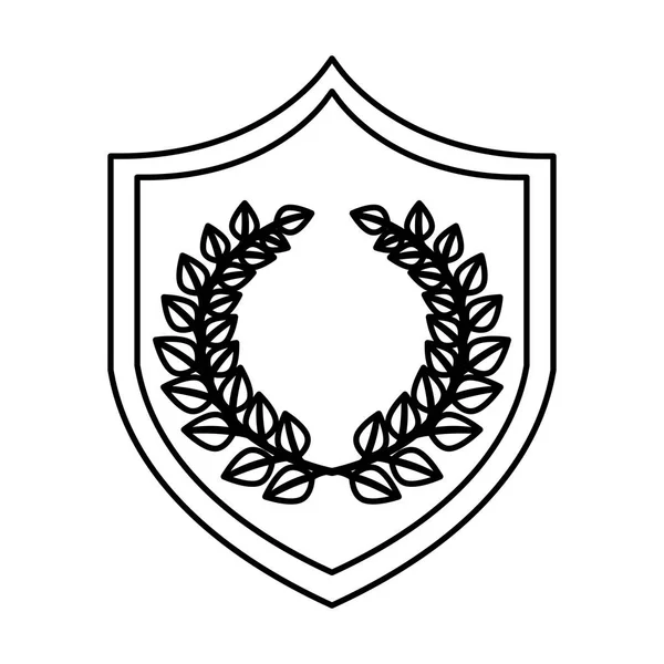 Escudo justiça com coroa ícone isolado — Vetor de Stock