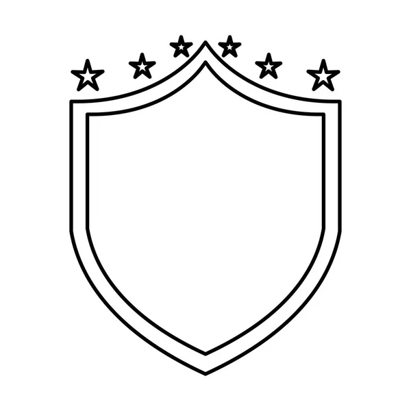 Escudo justiça com estrelas ícone isolado — Vetor de Stock