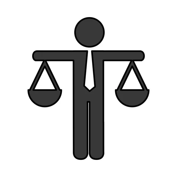 Equilibrio de justicia icono aislado — Archivo Imágenes Vectoriales