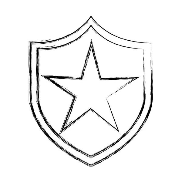 Escudo justiça com estrelas ícone isolado —  Vetores de Stock