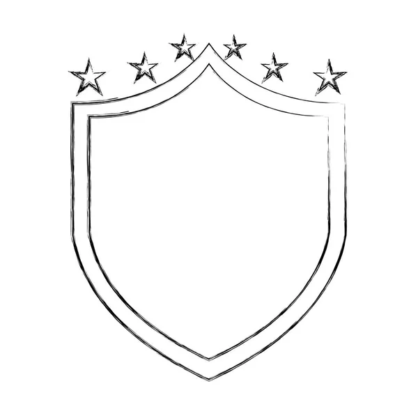 Justice shield with stars isolated icon — Stock Vector