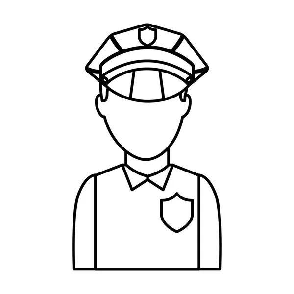 Oficial de policía avatar icono — Vector de stock