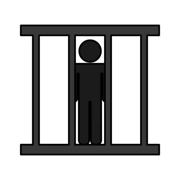 囚犯的剪影孤立的图标 — 图库矢量图片