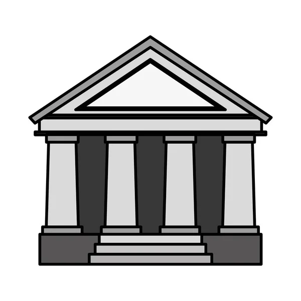 Court gebouw geïsoleerde pictogram — Stockvector