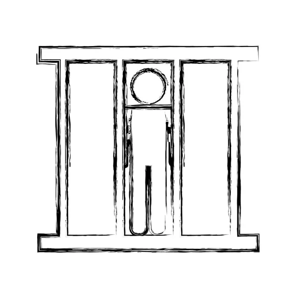 Prisoner silhouette isolated icon — Stock Vector