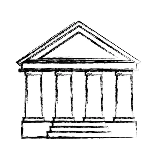 Здание суда изолированная икона — стоковый вектор