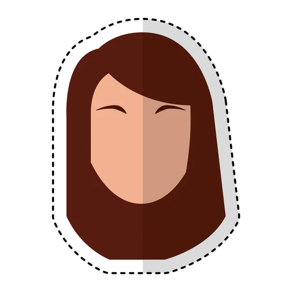 Tête femme personnage icône — Image vectorielle