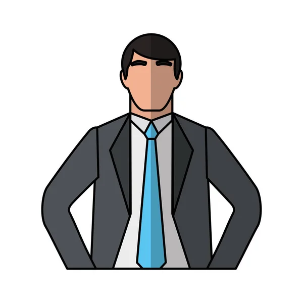 Zakenman avatar karakter pictogram — Stockvector