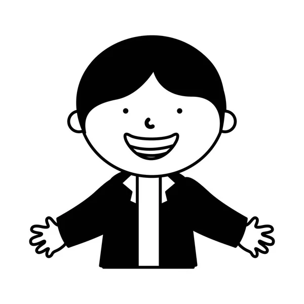 Pequeño personaje de niño étnico — Vector de stock