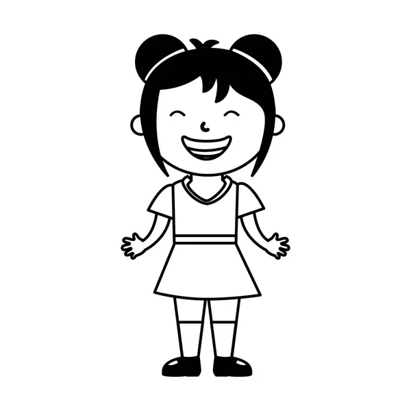 Lilla etniska flicka karaktär — Stock vektor