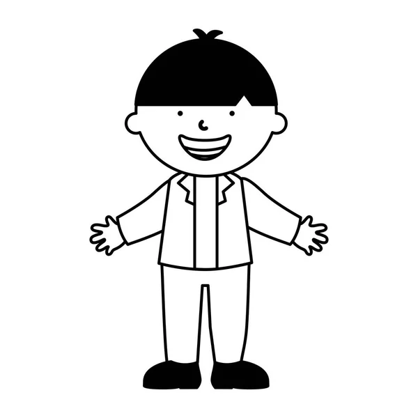 Pequeno personagem menino étnico — Vetor de Stock