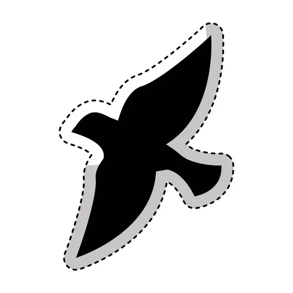 Bird silhouette isolated icon — Stock Vector