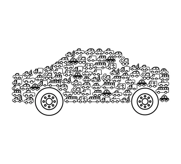 Sziluettjét járművek autó jármű Vektor Grafikák