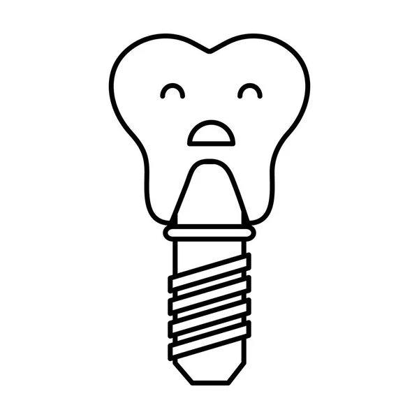 Icona del carattere dell'impianto dentale — Vettoriale Stock