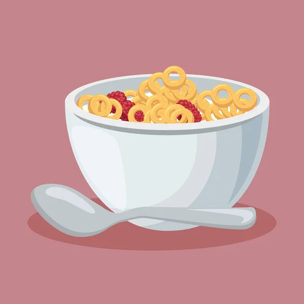 Plato de cereales icono aislado — Vector de stock