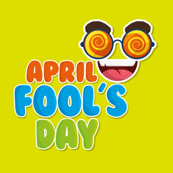 April fools day viering kaart — Stockvector