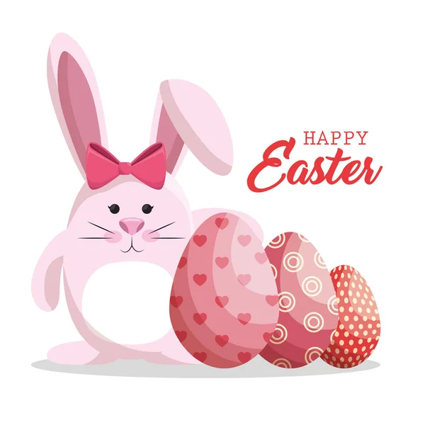 Lapin mignon heureux Pâques — Image vectorielle