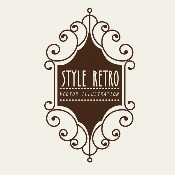 Elegante marco estilo retro — Vector de stock