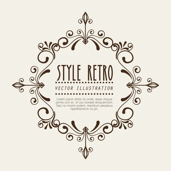 Elegant frame style retro — Stock Vector