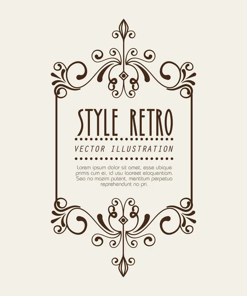 Elegancka rama styl retro — Wektor stockowy