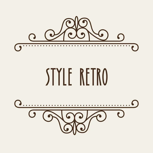 Elegantní rámeček styl retro — Stockový vektor