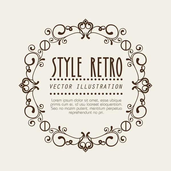 Elegante marco estilo retro — Vector de stock