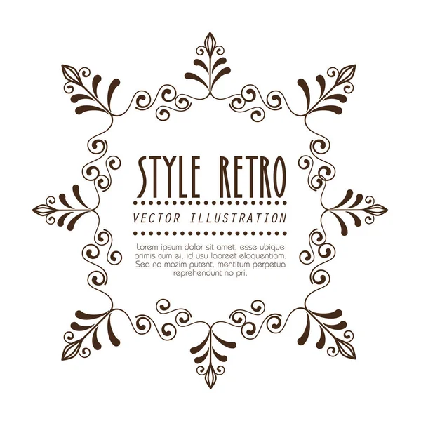 Elegant frame style retro — Stock Vector