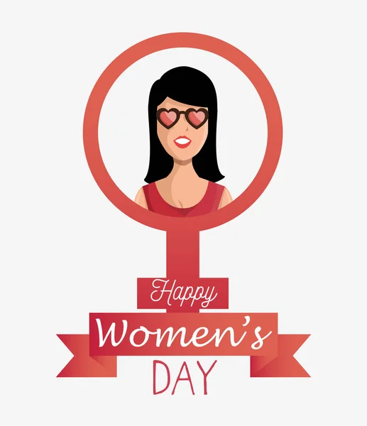 Cartel del Día de la Mujer Feliz — Vector de stock