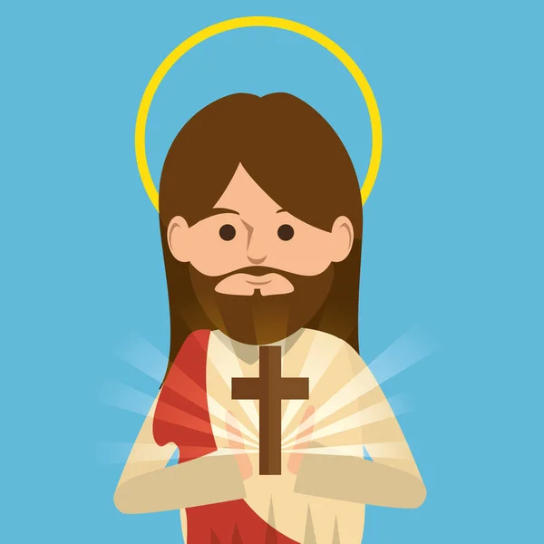 Jezus Chrystus religijny charakter — Wektor stockowy