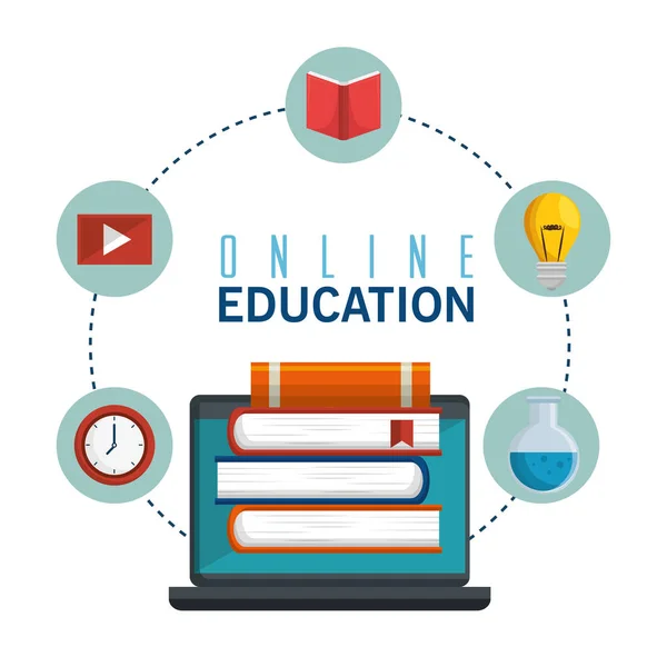 Icono del concepto de educación en línea — Vector de stock