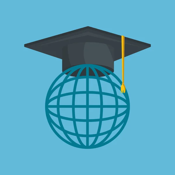 Graduation hat isolated icon — Stock Vector