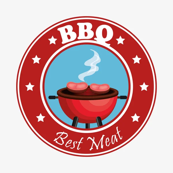 Delicious barbecue food icon — Stock Vector