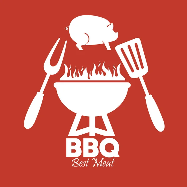Heerlijke barbecue voedsel pictogram — Stockvector