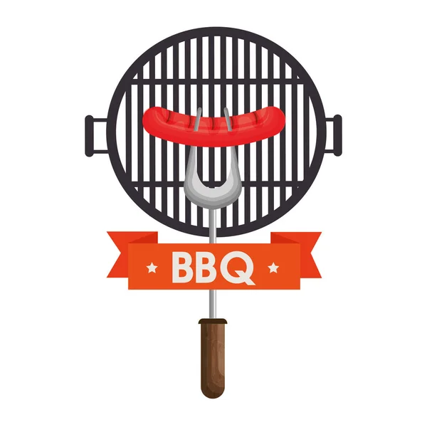 Délicieuse icône de la nourriture barbecue — Image vectorielle