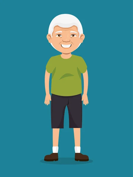 Abuelo con ropa deportiva — Vector de stock