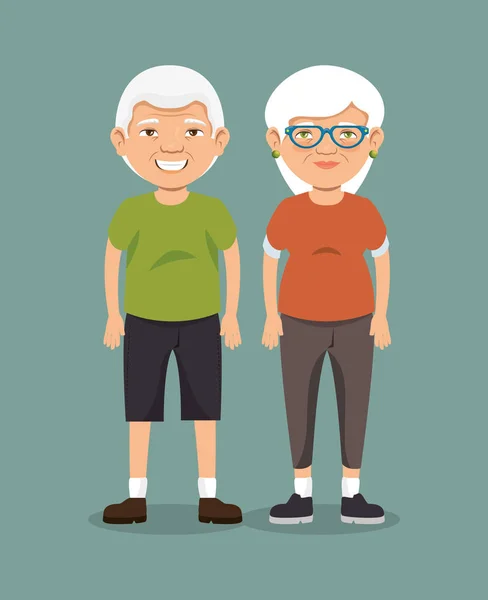 Großeltern mit Sportkleidung — Stockvektor
