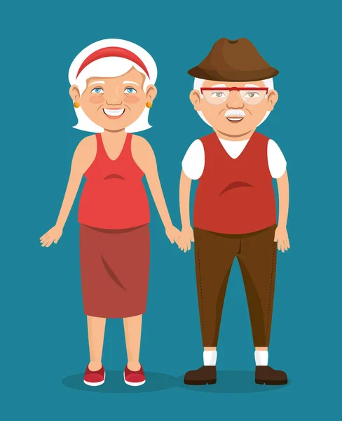 Pessoas idosas personagem avatar ícone —  Vetores de Stock