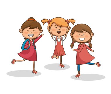 sevimli küçük karakter çocuklar