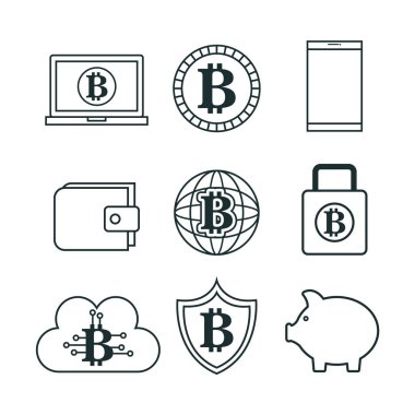 düz simgeler ticaret bitcoins