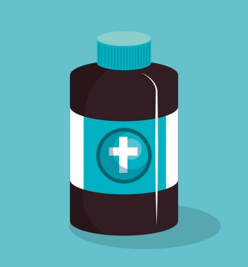 Tıp şişe izole simgesi